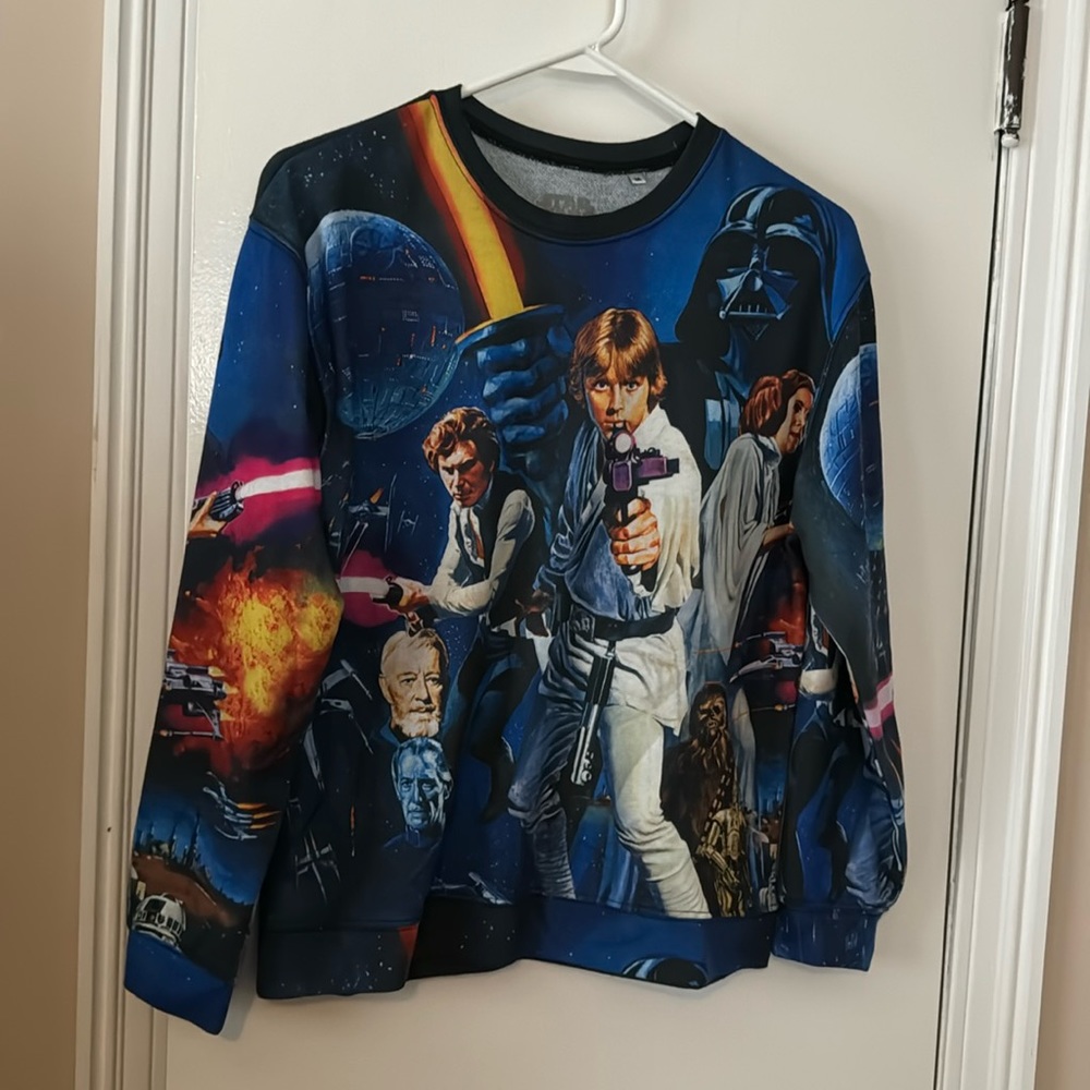 EUC Mighty Fine Star Wars Character Photo Long Sleeve T-shirt Size M